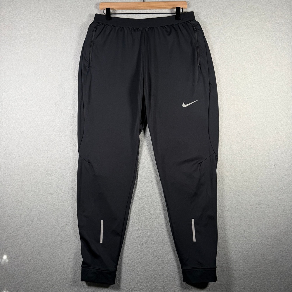 Nike Mens Dri-FIT Essential Running Pants Black Tapered Joggers 857838-010 L